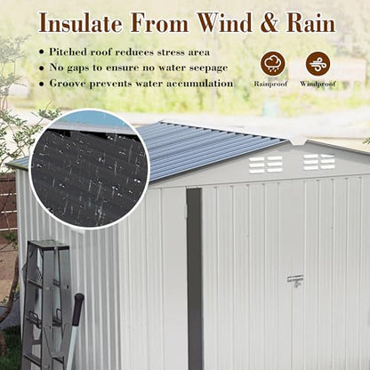 6x3.6FT Storage Shed (6x4x6FT(white))
