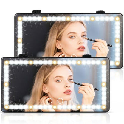 2PCS Car Sun Visor Vanity Mirror (Black / 2PCS)