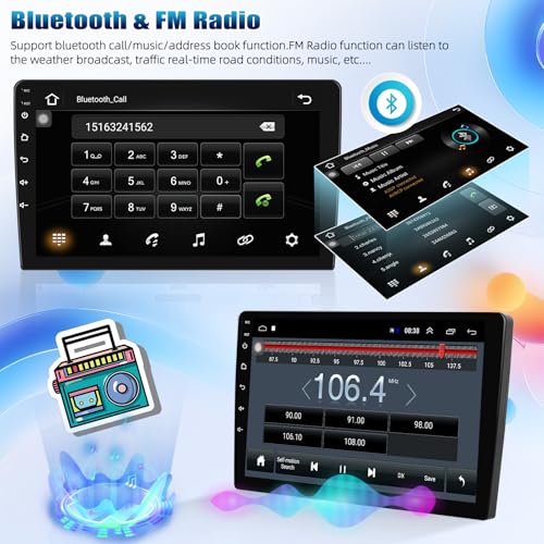 Double Din Car Stereo Radio Receiver (10.1 Inch Android Radio+License Plate Camera)