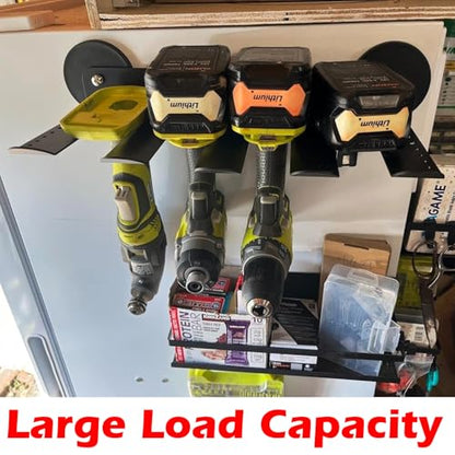 Power Tool Organizers and Storage Garage Drill Drivers Shelves Magnetic Mount 4 Slots (Power Tool Organizer 4 Slots)