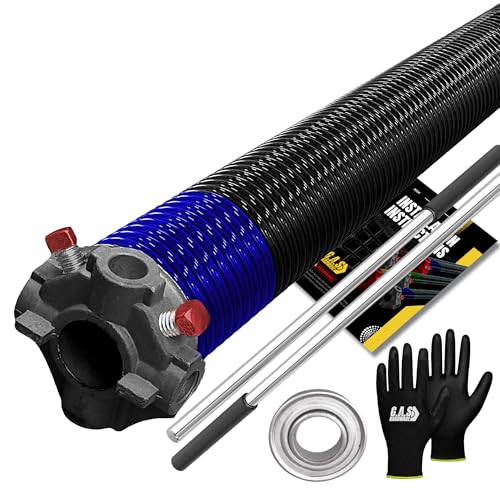 Garage Door Torsion Spring 262x1.75x48 Includes 1” Steel Bearing (262x1.75x48 / Black Cone (Right Side))