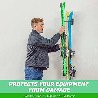Wall Mounted Ski and Snowboard Storage Rack (2 Skis / Black)