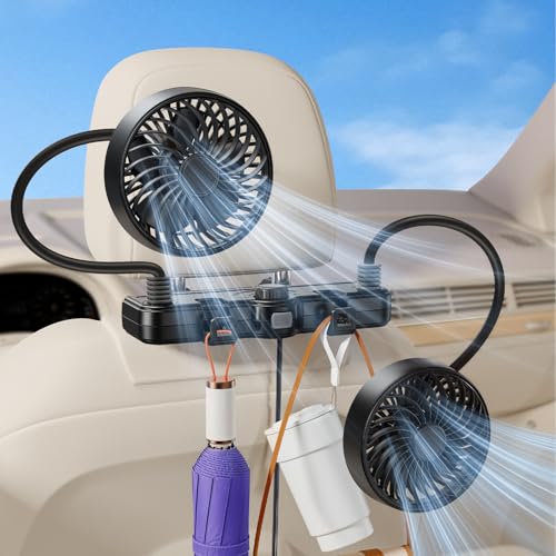 360 Hose USB Fan for Car Seat Baby Kids (Black / USB Car Fan)