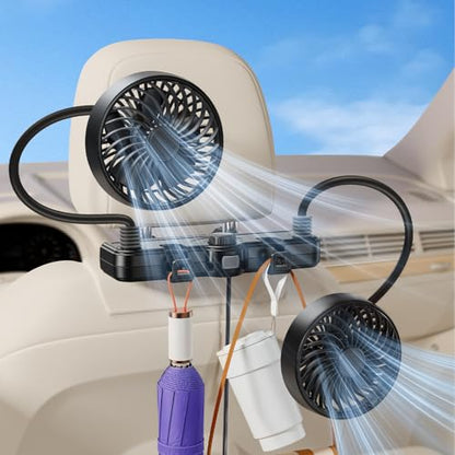 360 Hose USB Fan for Car Seat Baby Kids (Black / USB Car Fan)