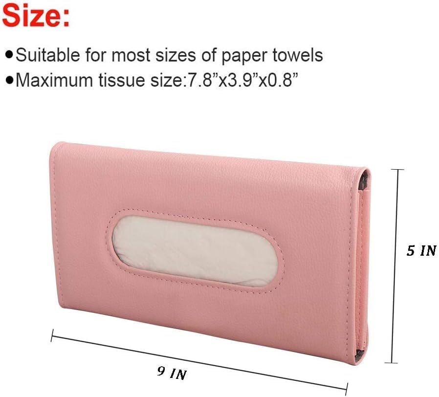 Pink Sun Visor Car Tissue Holder (Pink)