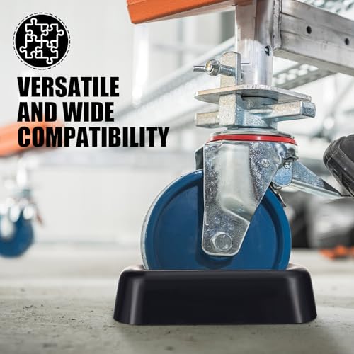 2 Pcs Jack Wheel Chock Rubber Caster Trailer Jack Caster Wheel Dock Heavy Duty 6 Inch Stabilizer Single Stopper Transport for Travel Trailer Cargo Camper Boat Roller Stopper