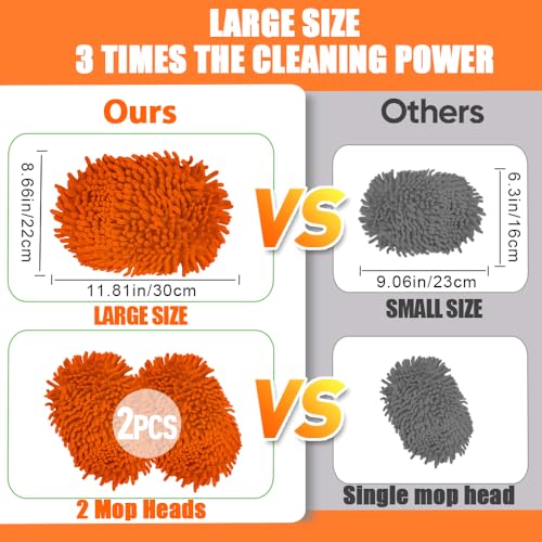62" Car Wash Brush Mop Kit with Long Handle (Orange)