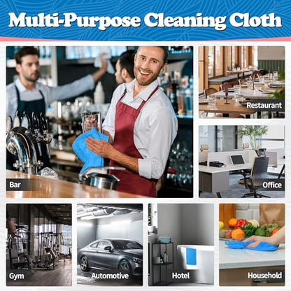 Shop Towels Microfiber Cleaning Cloth Bulk (200PK / Blue)