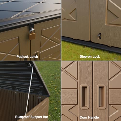 Larger Outdoor Storage Shed Weather Resistance (48 Cu.ft Brown Shed)