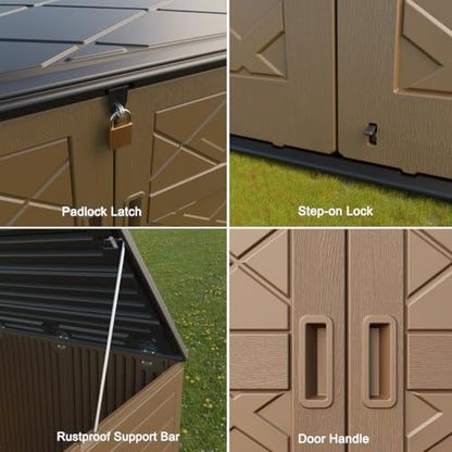 Larger Outdoor Storage Shed Weather Resistance (48 Cu.ft Brown Shed)