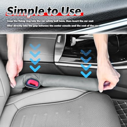 2026 2PCS Upgraded Car Seat Gap Filler with Fixing Ring (Sage Green)
