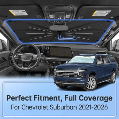 Windshield Sun Shade Umbrella for Chevrolet Suburban 2021 (for Chevrolet Suburban 2021-2026)