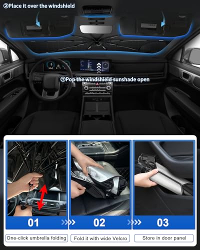 for 2026 Hyundai Santa Fe Car Windshield Sun Shade Umbrella (2024-2026 Santa Fe)