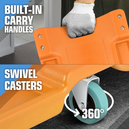 40" L X 19" W Vehicle Repair Low Profile Plastic Rolling Garage Shop Creeper with Padded Headrest (Orange / 40 Inches)