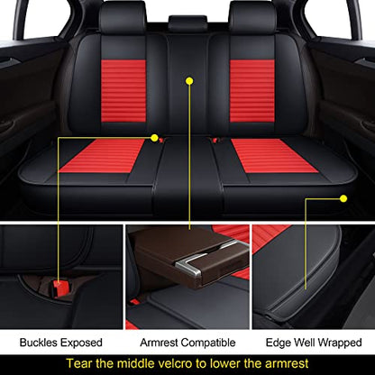 Car Seat Covers Full Set (Red+Black / Full set)