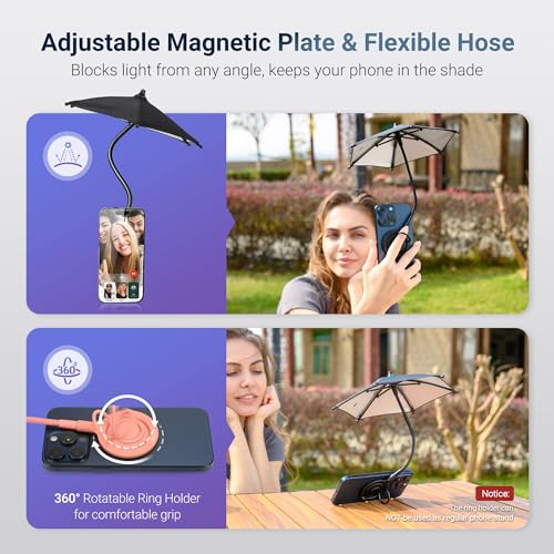 UPF 45+ Magnetic Phone Umbrella (RED(Upgrade for Phone))