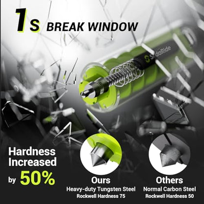 Window Breaker Seatbelt Cutter with Flashlight (BlackGreen)