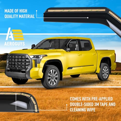 Extra Durable Window Deflectors in (For Toyota Tundra 22-26)