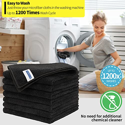 Microfiber Cleaning Cloth (Black / 8 Pack)