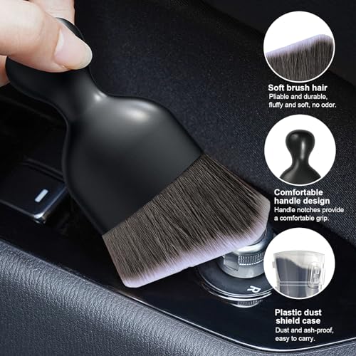 2 PCS Car Detailing Brush (Brown/White / 2 PCS)