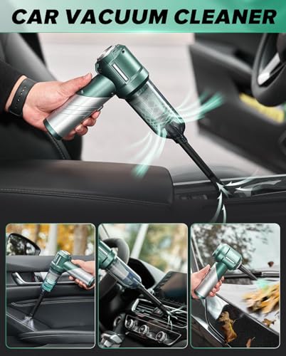 Handheld Car Vacuum Cordless Portable 17000PA HL133 Olive Green (Green)