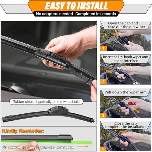 Windshield Wiper Blade Replacement for Kia Sorento Soul 2010 (24"+20"+11")