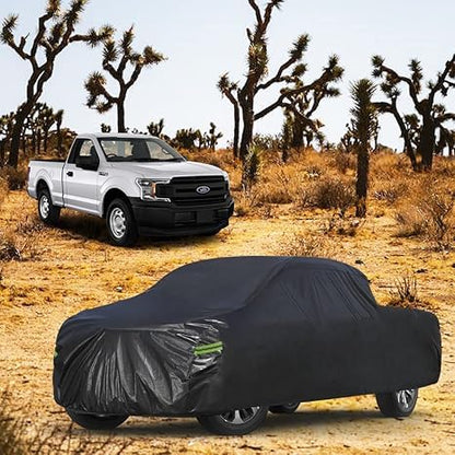 Waterproof Pickup Truck Cover All Weather (Truck M+ up to 220", Max Cab Length 158" / black)