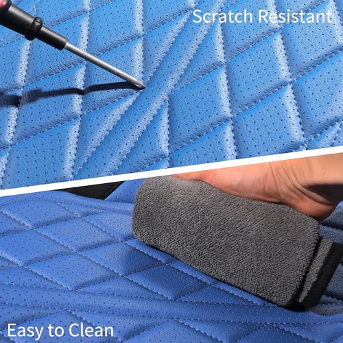 Car Seat Cover Custom Fit for Dodge Ram 1500 2500 3500 2002 (Black & Blue / Full Set (Curved Rear))