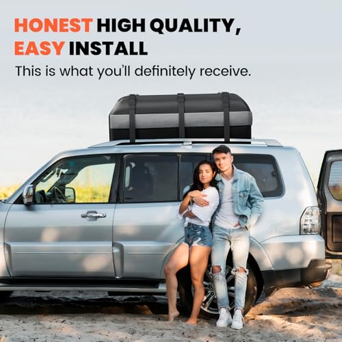 Car Rooftop Cargo Carrier Bag (Black with Grey / 21 Cubic Feet)
