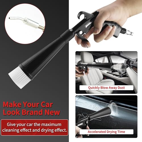 High Pressure Car Interior Cleaning Gun Interior Dryer Hair Dryer Car Detail Gun Fast Drying Blows Away Dust and Dirt Using Air (Bearing Type)