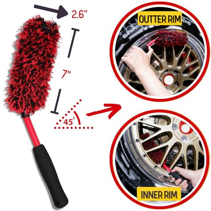 Wheel Brush Kit 3 Pack (3-Pack / Red/Black)