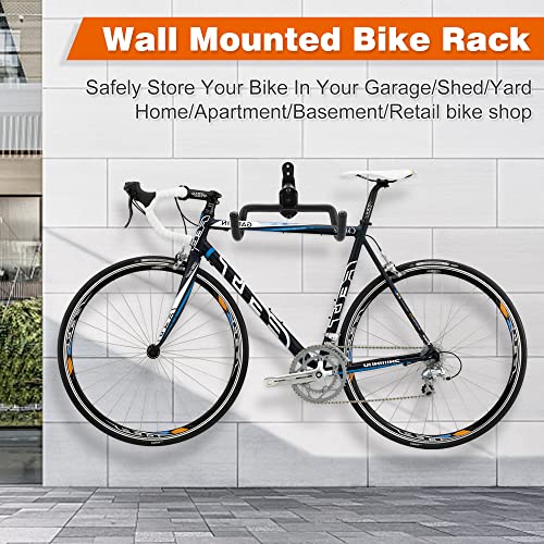 2PACK Bike Rack Garage Bike Wall Mount Bicycle Wall Hanger Bike Hook Bike Storage Rack for Indoor Storage Bike Horizontal Hanger Bicycle Wall Mount Bicycle Wall Rack (2 BIKE)