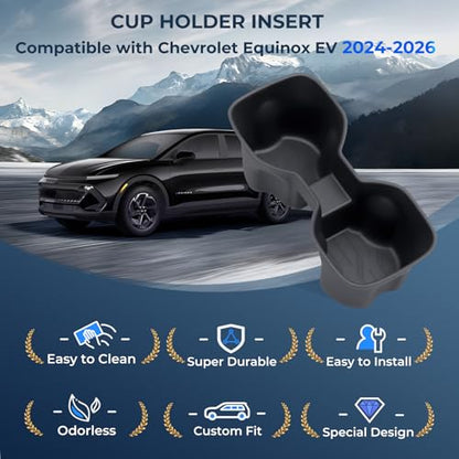 Center Console Cup Holder Inserts for Chevrolet Equinox EV 2026 2025 2024 (Cup Holder for 2024-2026 Equinox EV)