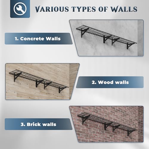 2 Pack Wall Mounted Garage Shelving (2 pack-1x4ft)