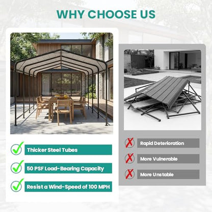 Reinforced Metal Carport (10 x 20 ft)