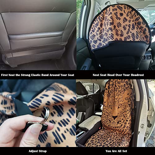 Car Seat Cover Protector Front Seats (2Pcs Front Seat Towel / Leopard)