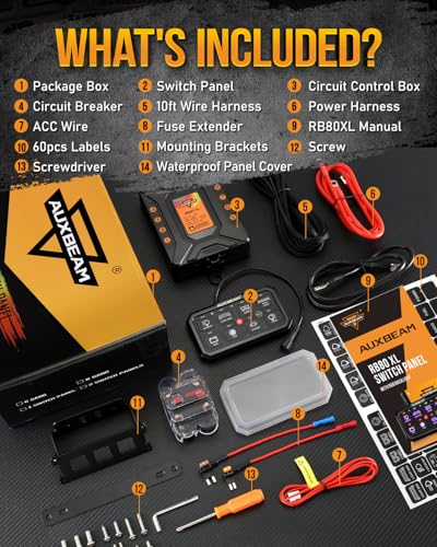 8 Gang Switch Panel RB80XL 5In Large 3 Modes Easy Installation (RB80 XL-TWO SIDED OUTPUT-WITHOUT APP)