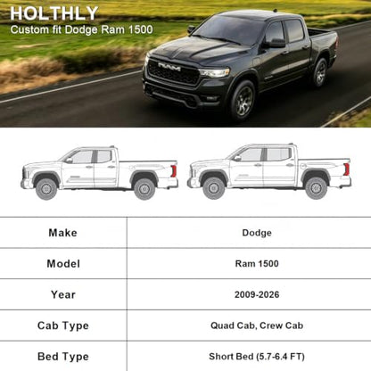 10 Layers Truck Cover Waterproof All Weather Custom Fit Dodge Ram 1500 (Black Gray / Custom Fit for Dodge Ram 1500)