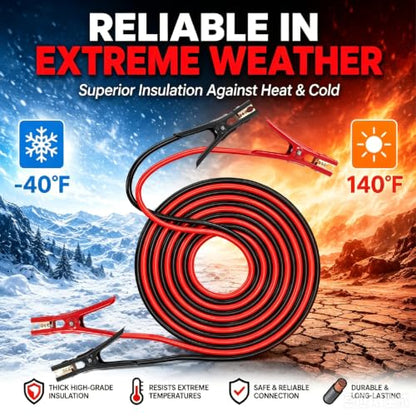 6 Gauge 20 Feet Jumper Cables (6 Gauge 20 feet (Pure Copper))