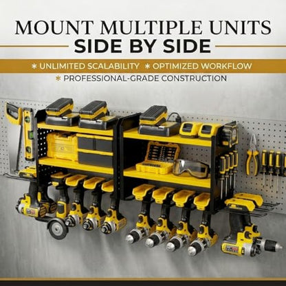 Power Tool Organizer Wall Mount (6 Drill Holder / Yellow)