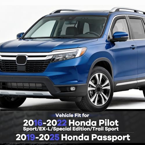 in Channel Rain Guards Fit for Honda Pilot 2016 (For 2019-2025 Passport)