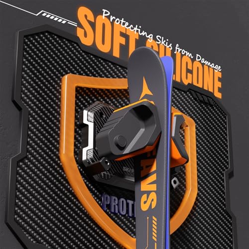 Ski & Snowboard Wall Rack for Garage Wall Fits Any Ski (Sunrise Orange / 6 Pack)