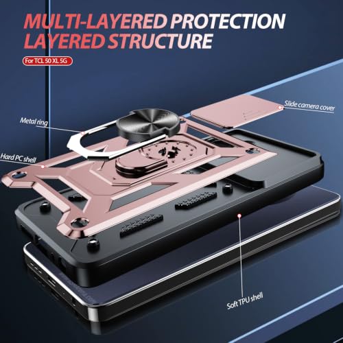 for TCL 50 XL 5G Phone Case (TCL 50 XL 5G（6.78"） / Rose Gold)