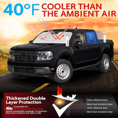 Windshield Sun Shade for 2017 (for 2017-2022 Ford Super Duty)