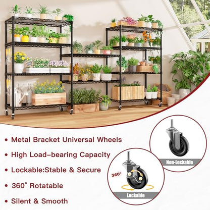 36"W x 16"D x 79"H Wire Shelving with Wheels (36"W x 16"D x 79"H)