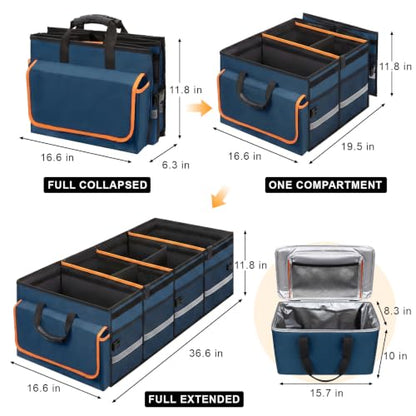 Car Trunk Organizer and Storage for Car (Blue / Extra Large)