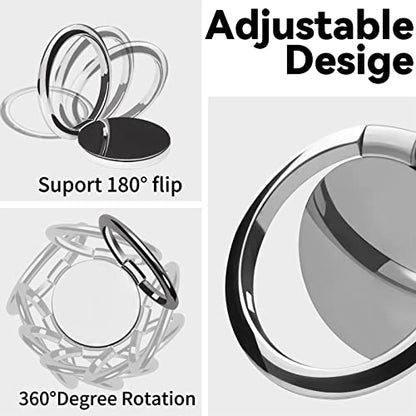 Metal Cell Phone Ring Holder Finger Ring Stand (Silver)