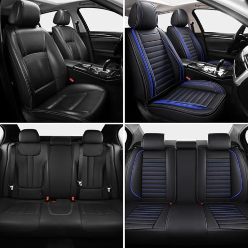Leather Car Seat Covers Full Set (Blue/Full Set)
