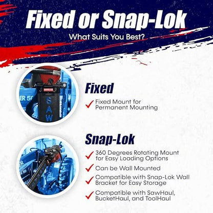 GearHaul SawHaul Fixed Universal Tractor Chainsaw Carrier (Fixed - Tractors / 20 Inch Scabbard / Blue)