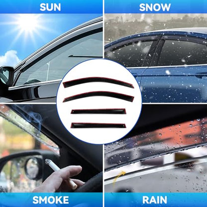 4pcs Window Visors Rain Guards for 2014 (2014-2024 Cherokee)